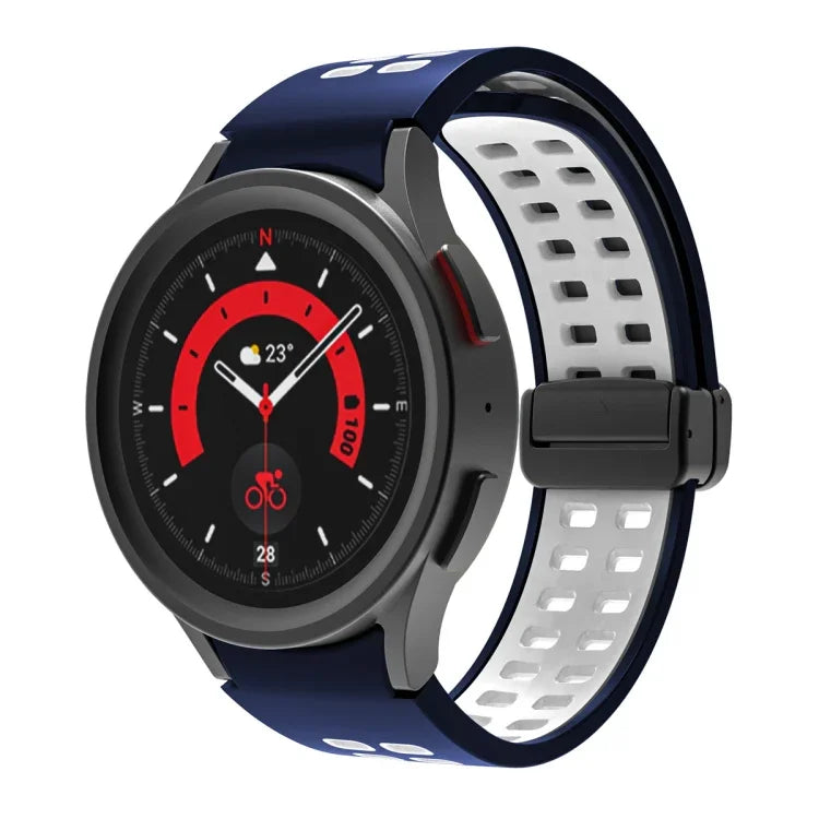 二列穴折りたたみバックルシリコンウォッチバンド、Samsung Galaxy Watch5 Pro用