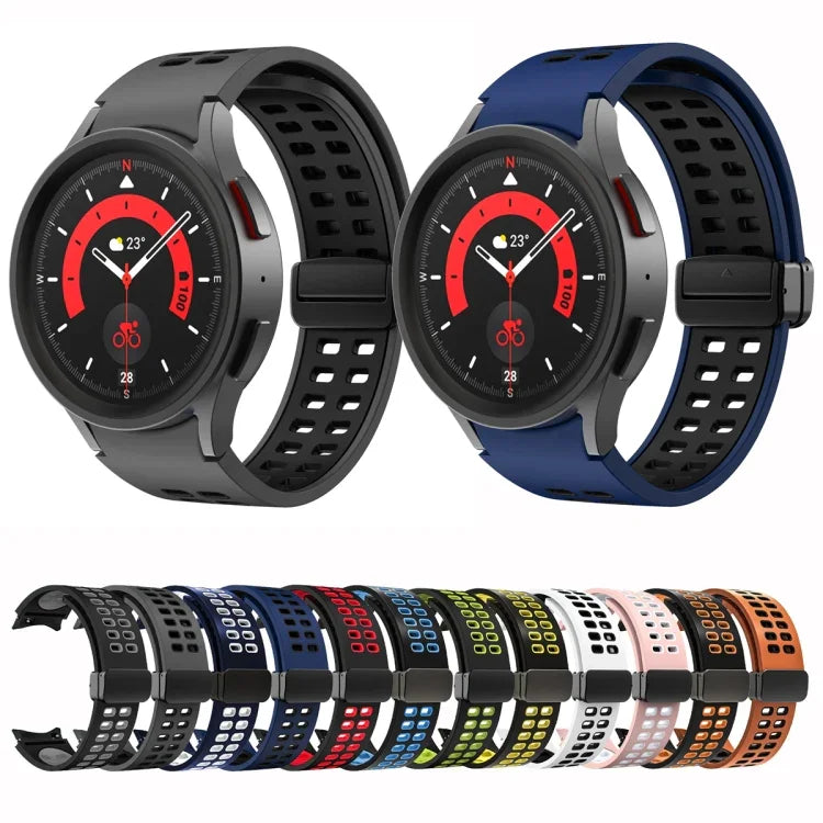二列穴折りたたみバックルシリコンウォッチバンド、Samsung Galaxy Watch5 Pro用