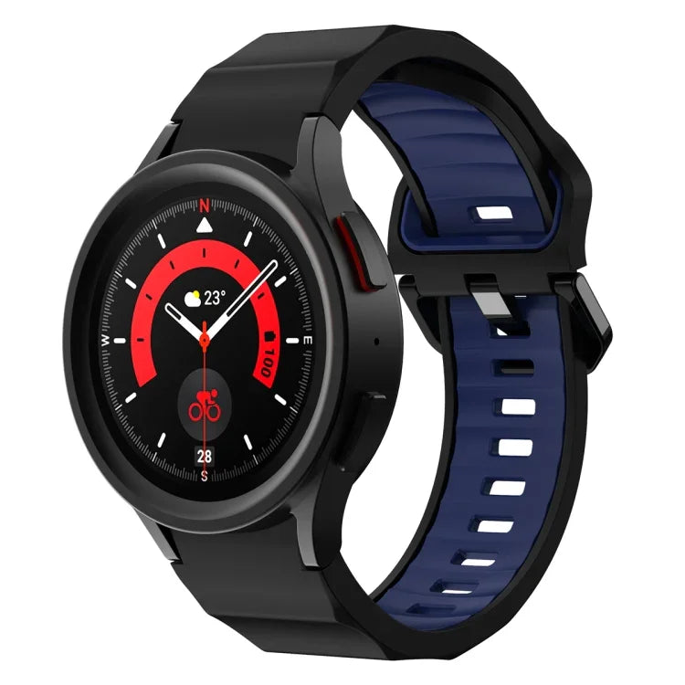 ウェーブツーカラーシリコンウォッチバンド、Samsung Galaxy Watch5 Pro用