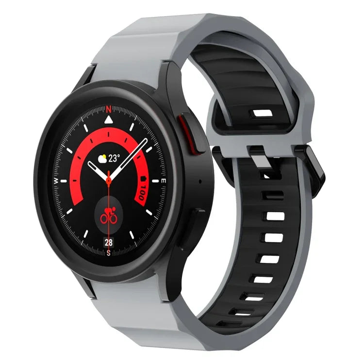 ウェーブツーカラーシリコンウォッチバンド、Samsung Galaxy Watch5 Pro用