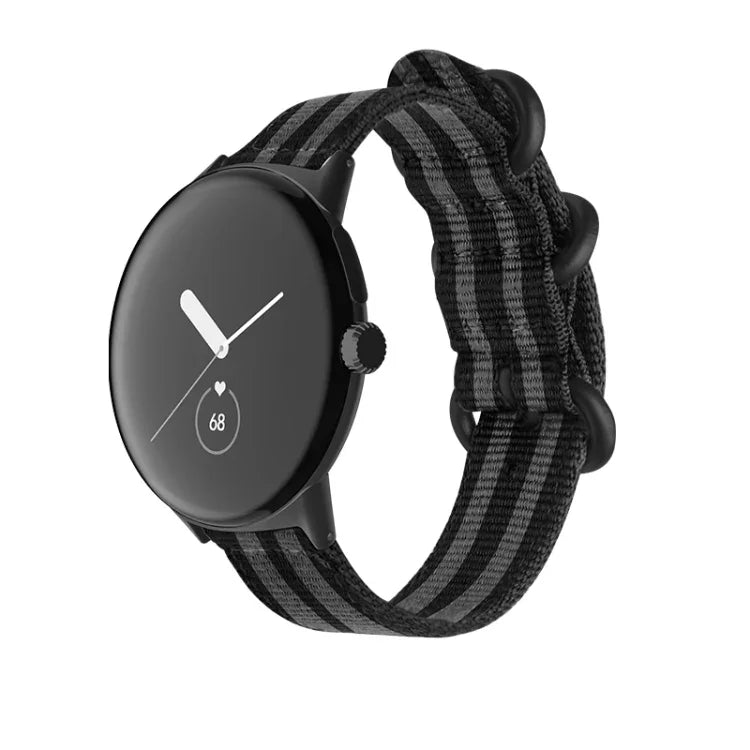 Google Pixel Watch 4 / 3 / 2 / 1 41mm用 編みナイロン スチールバックルウォッチバンド
