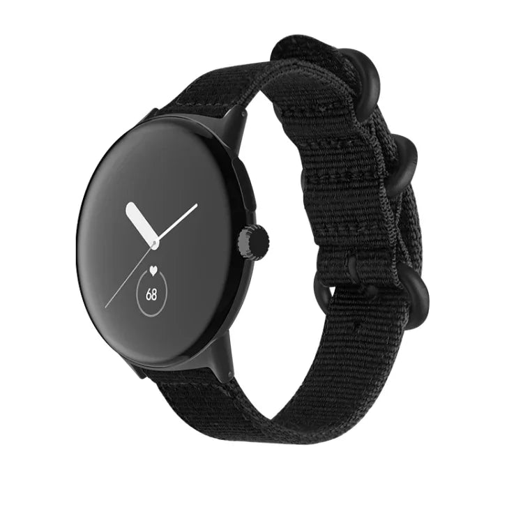 Google Pixel Watch 4 / 3 / 2 / 1 41mm用 編みナイロン スチールバックルウォッチバンド