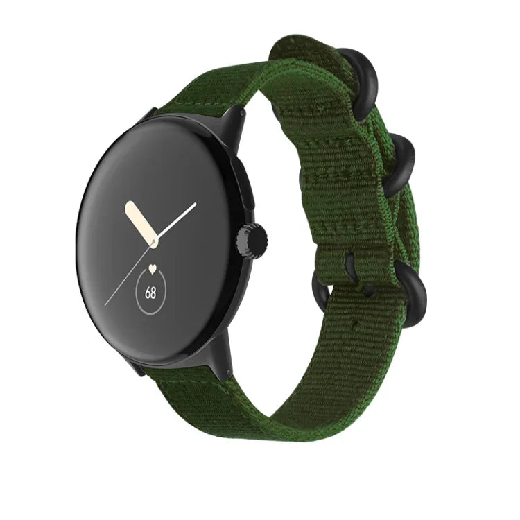 Google Pixel Watch 4 / 3 / 2 / 1 41mm用 編みナイロン スチールバックルウォッチバンド