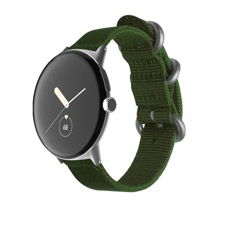 Google Pixel Watch 4 / 3 / 2 / 1 41mm用 編みナイロン スチールバックルウォッチバンド