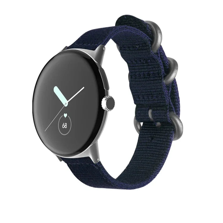 Google Pixel Watch 4 / 3 / 2 / 1 41mm用 編みナイロン スチールバックルウォッチバンド