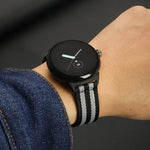 Google Pixel Watch 4 / 3 / 2 / 1 41mm用 編みナイロン スチールバックルウォッチバンド