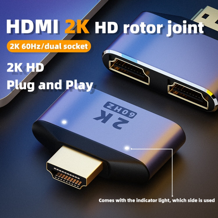 2-in-1 2K 60Hz HDMIアダプター インジケーターライト付き