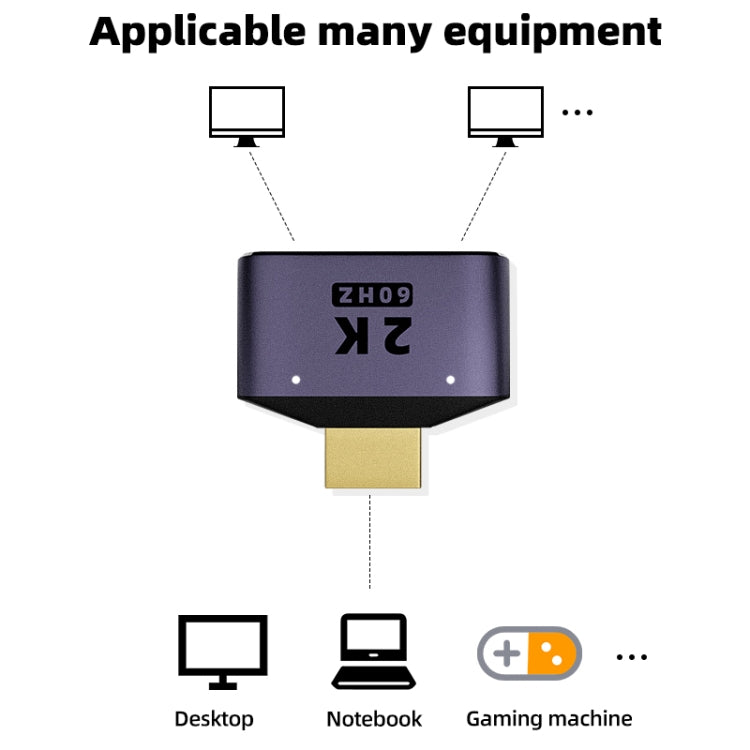 2-in-1 2K 60Hz HDMIアダプター インジケーターライト付き