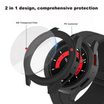 PC＋強化フィルム燃料噴射ウォッチ保護ケース、Samsung Galaxy Watch5 Pro 45mm用