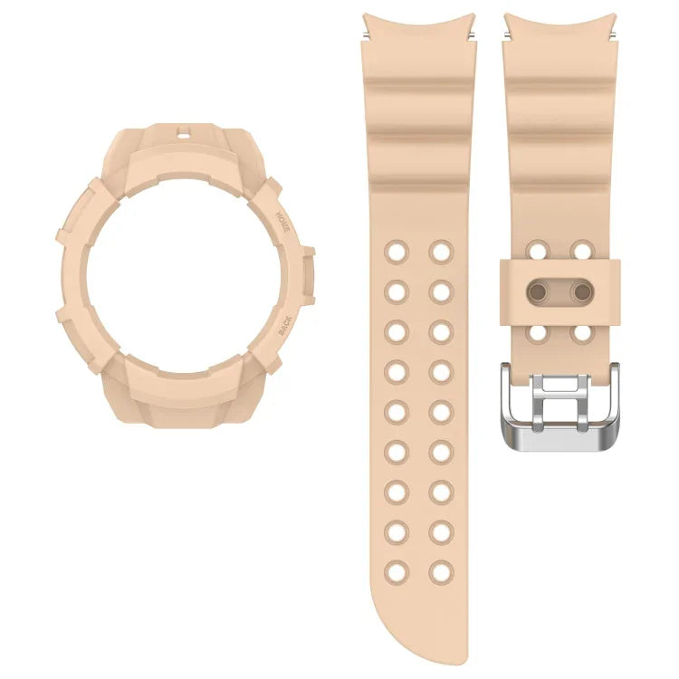 アーマーシリコンウォッチバンド＋保護ケース、Samsung Galaxy Watch5 40mm用、Samsung Galaxy Watch5 44mm用、Samsung Galaxy Watch4 40mm用、Samsung Galaxy Watch4 44mm用