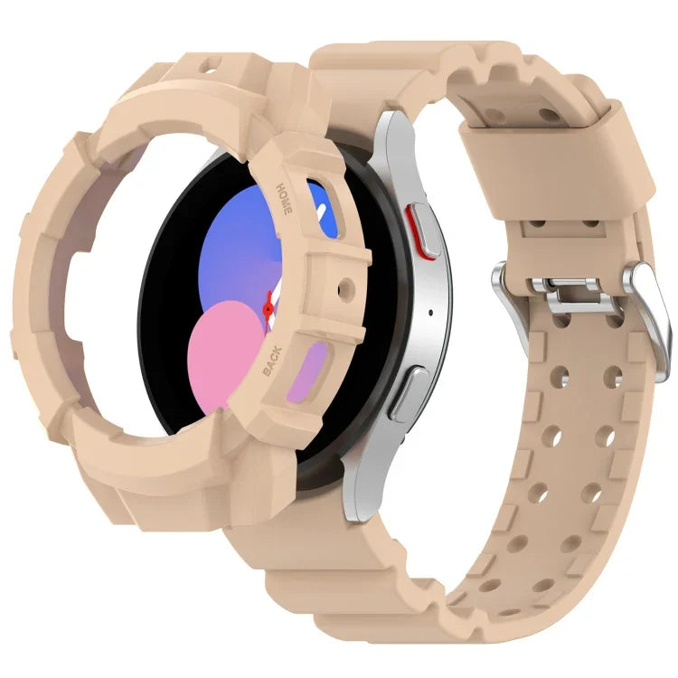 アーマーシリコンウォッチバンド＋保護ケース、Samsung Galaxy Watch5 40mm用、Samsung Galaxy Watch5 44mm用、Samsung Galaxy Watch4 40mm用、Samsung Galaxy Watch4 44mm用