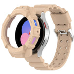 アーマーシリコンウォッチバンド＋保護ケース、Samsung Galaxy Watch5 40mm用、Samsung Galaxy Watch5 44mm用、Samsung Galaxy Watch4 40mm用、Samsung Galaxy Watch4 44mm用