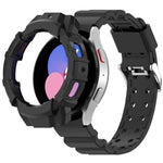 アーマーシリコンウォッチバンド＋保護ケース、Samsung Galaxy Watch5 40mm用、Samsung Galaxy Watch5 44mm用、Samsung Galaxy Watch4 40mm用、Samsung Galaxy Watch4 44mm用