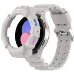 アーマーシリコンウォッチバンド＋保護ケース、Samsung Galaxy Watch5 40mm用、Samsung Galaxy Watch5 44mm用、Samsung Galaxy Watch4 40mm用、Samsung Galaxy Watch4 44mm用