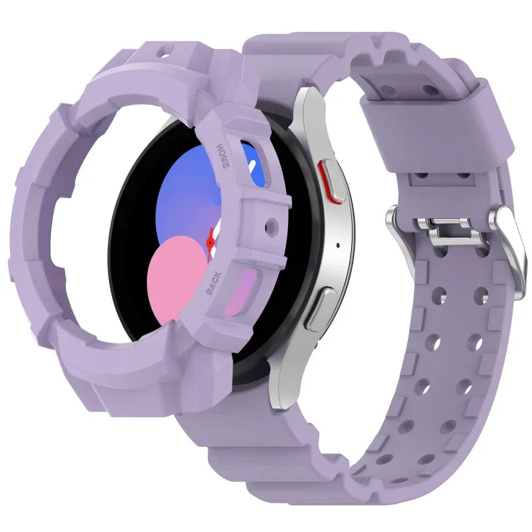 アーマーシリコンウォッチバンド＋保護ケース、Samsung Galaxy Watch5 40mm用、Samsung Galaxy Watch5 44mm用、Samsung Galaxy Watch4 40mm用、Samsung Galaxy Watch4 44mm用