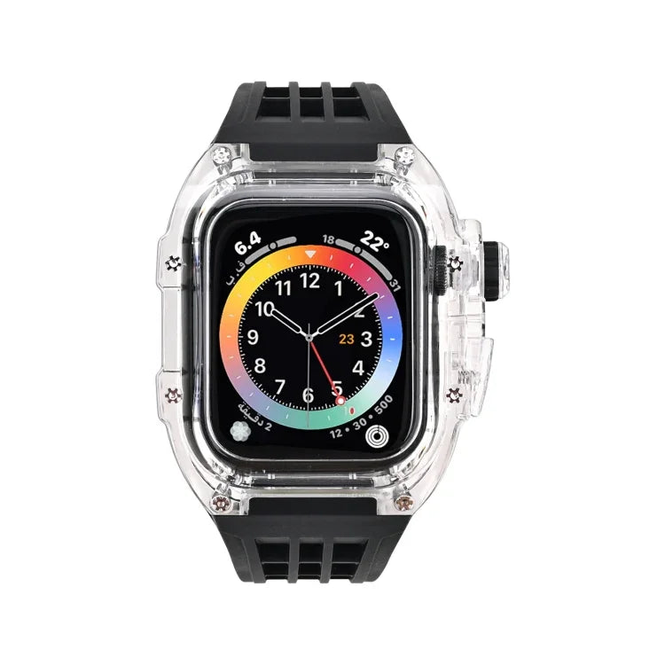 フッ素ゴムクリアウォッチバンドケース、Apple Watch シリーズ8＆7 45mm用、Apple Watch シリーズ8＆7 45mm/SE 2＆6＆SE＆5＆4 44mm用