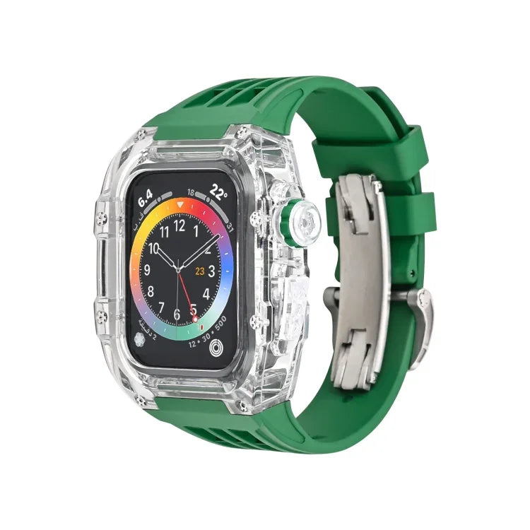 フッ素ゴムクリアウォッチバンドケース、Apple Watch シリーズ8＆7 45mm用、Apple Watch シリーズ8＆7 45mm/SE 2＆6＆SE＆5＆4 44mm用