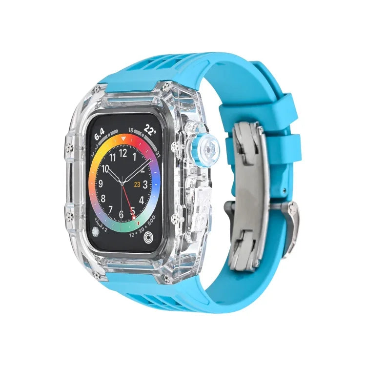 フッ素ゴムクリアウォッチバンドケース、Apple Watch シリーズ8＆7 45mm用、Apple Watch シリーズ8＆7 45mm/SE 2＆6＆SE＆5＆4 44mm用