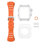 フッ素ゴムクリアウォッチバンドケース、Apple Watch シリーズ8＆7 45mm用、Apple Watch シリーズ8＆7 45mm/SE 2＆6＆SE＆5＆4 44mm用