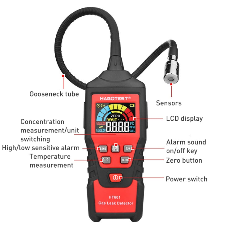 HABOTEST HT601A 可燃性ガス検知器 千電池モデル, HT601A
