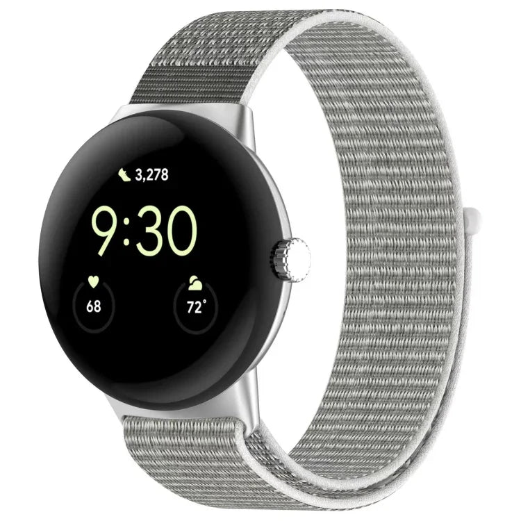 メタルヘッドナイロンループウォッチバンド、Google Pixel Watch 4 / 3 / 2 / 1 41mm用