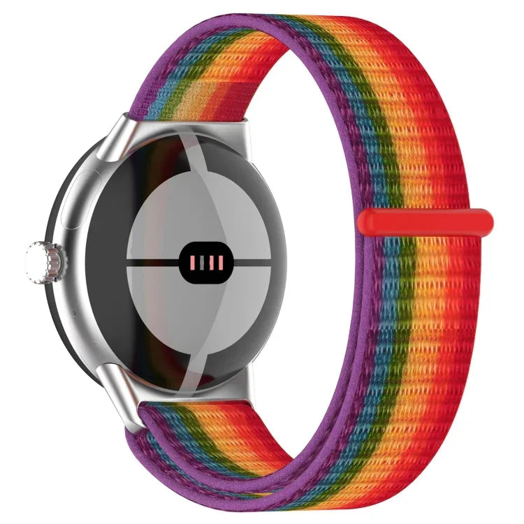 メタルヘッドナイロンループウォッチバンド、Google Pixel Watch 4 / 3 / 2 / 1 41mm用