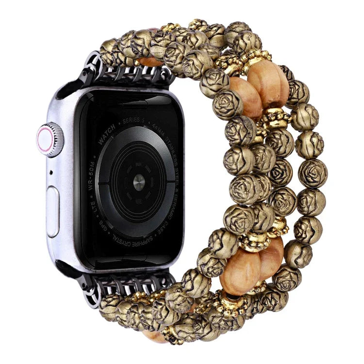ローズビーズウォッチバンド、Apple Watch Ultra 49mm / シリーズ8＆7 45mm用、Apple Watch シリーズ8＆7 41mm用