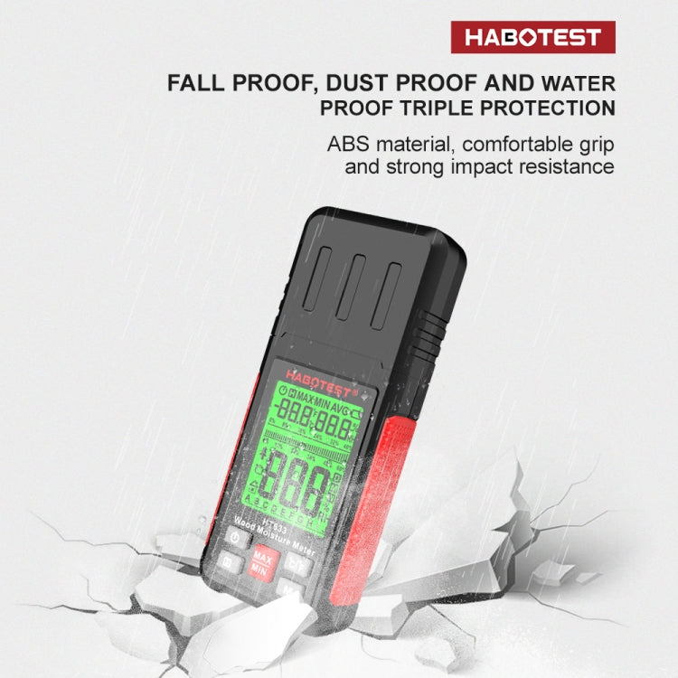 HABOTEST HT633 携帯用多機能デジタル表示 木材水分計, HT633