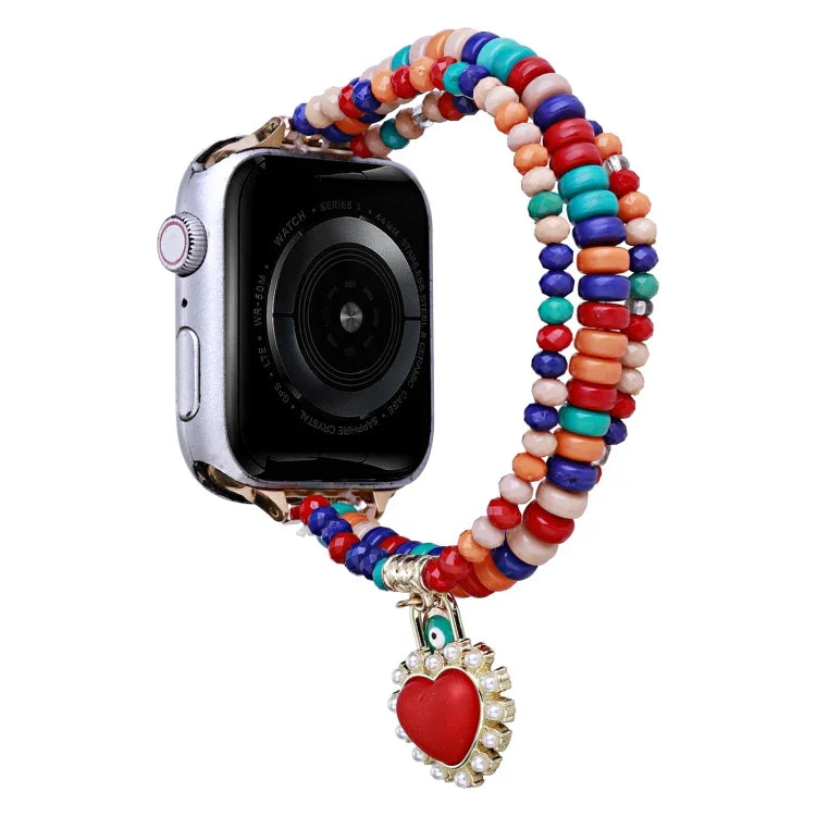3列ビーズウォッチバンド、Apple Watch Ultra 49mm / シリーズ8＆7 45mm用、Apple Watch シリーズ8＆7 41mm用
