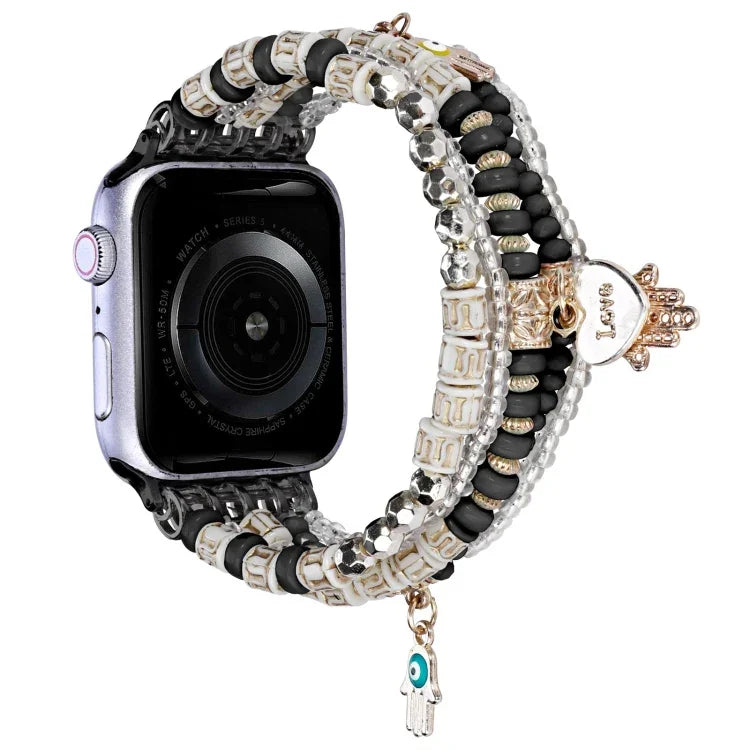 フォレストスタイルビーズウォッチバンド、Apple Watch Ultra 49mm / シリーズ8＆7 45mm用、Apple Watch シリーズ8＆7 41mm用