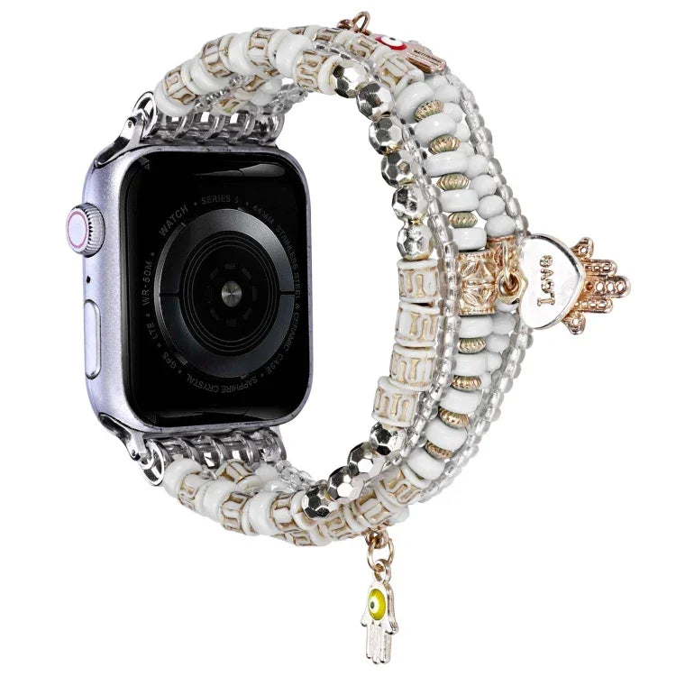 フォレストスタイルビーズウォッチバンド、Apple Watch Ultra 49mm / シリーズ8＆7 45mm用、Apple Watch シリーズ8＆7 41mm用