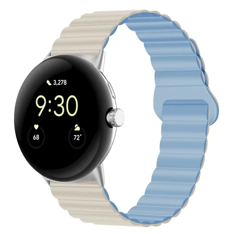 リバースバックル磁気シリコンウォッチバンド Google Pixel Watch 4 / 3 / 2 / 1 41mm用