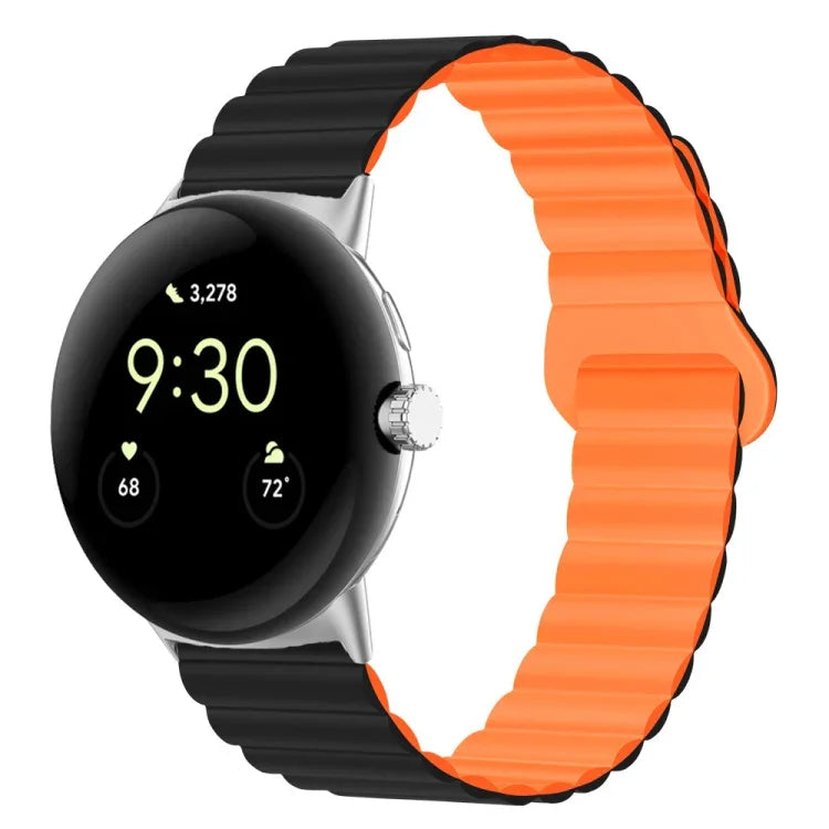リバースバックル磁気シリコンウォッチバンド Google Pixel Watch 4 / 3 / 2 / 1 41mm用