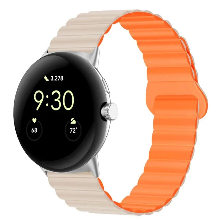 リバースバックル磁気シリコンウォッチバンド Google Pixel Watch 4 / 3 / 2 / 1 41mm用
