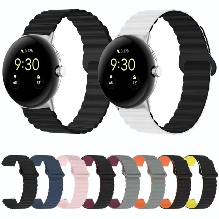 リバースバックル磁気シリコンウォッチバンド Google Pixel Watch 4 / 3 / 2 / 1 41mm用