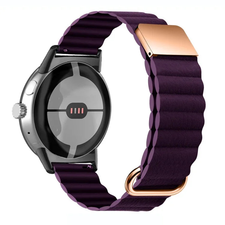 リバースバックル磁気本革ウォッチバンド、Google Pixel Watch 4 / 3 / 2 / 1 41mm用