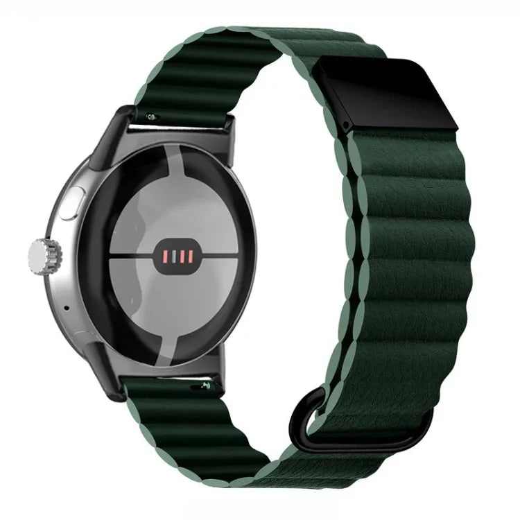 リバースバックル磁気本革ウォッチバンド、Google Pixel Watch 4 / 3 / 2 / 1 41mm用