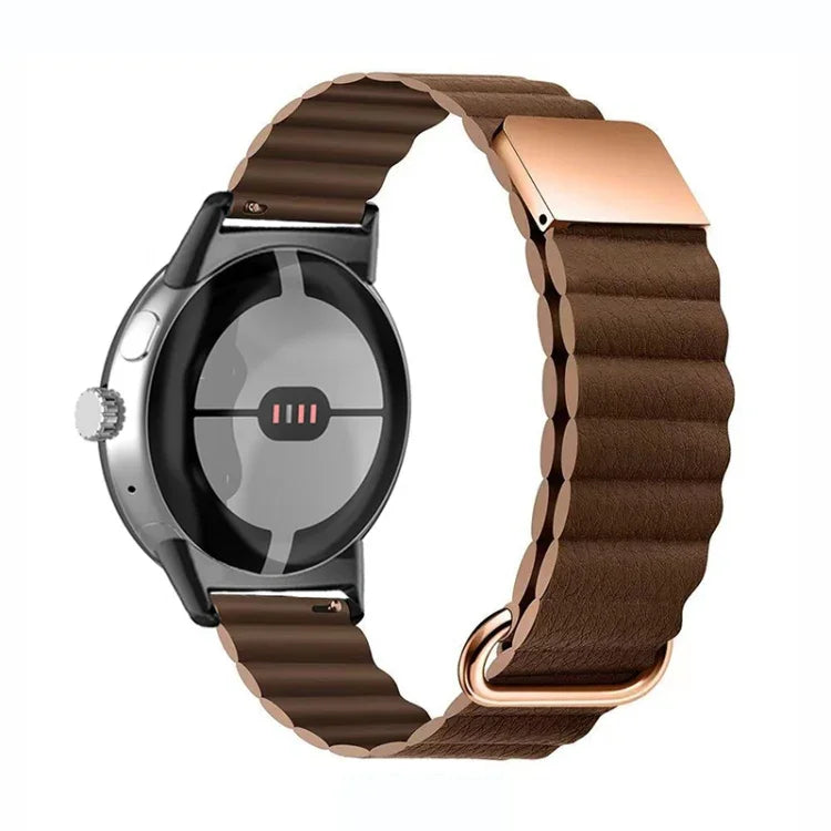 リバースバックル磁気本革ウォッチバンド、Google Pixel Watch 4 / 3 / 2 / 1 41mm用