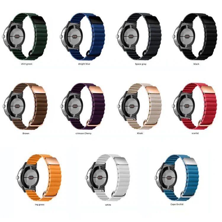 リバースバックル磁気本革ウォッチバンド、Google Pixel Watch 4 / 3 / 2 / 1 41mm用