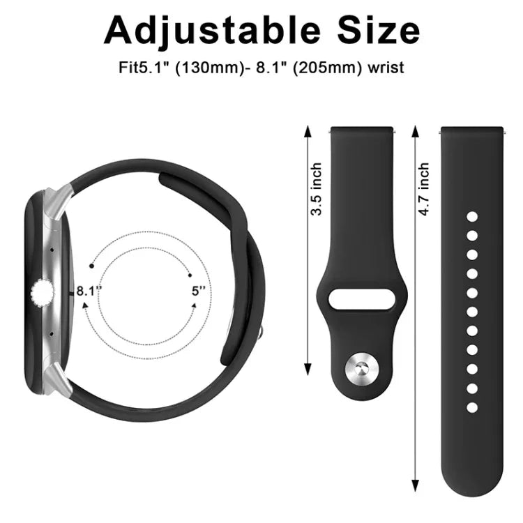 単色リバースバックルシリコンウォッチバンド、Google Pixel Watch 4 / 3 / 2 / 1 41mm用