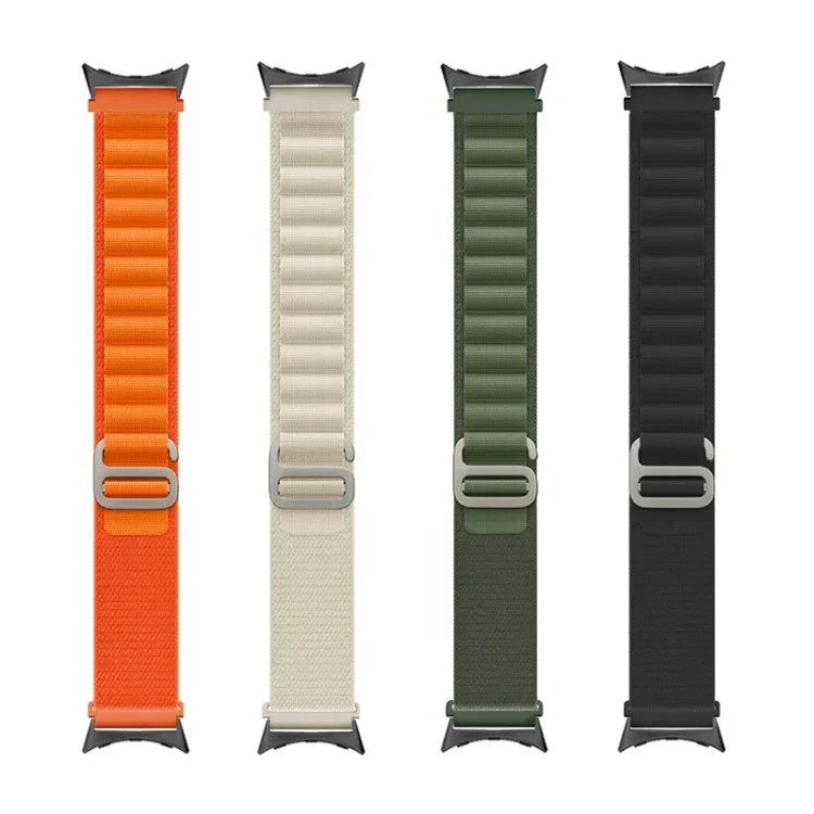 ナイロンループ黒コネクターウォッチバンド、Google Pixel Watch 4 / 3 / 2 / 1 41mm用