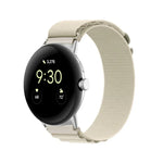 ナイロンループ銀コネクターウォッチバンド、Google Pixel Watch 4 / 3 / 2 / 1 41mm用