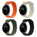 ナイロンループ銀コネクターウォッチバンド、Google Pixel Watch 4 / 3 / 2 / 1 41mm用