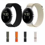 ナイロンループ銀コネクターウォッチバンド、Google Pixel Watch 4 / 3 / 2 / 1 41mm用