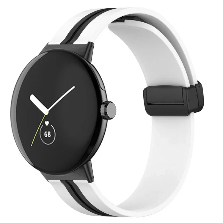 ツートンカラー折りたたみバックルシリコンウォッチバンド Google Pixel Watch 4 / 3 / 2 / 1 41mm用