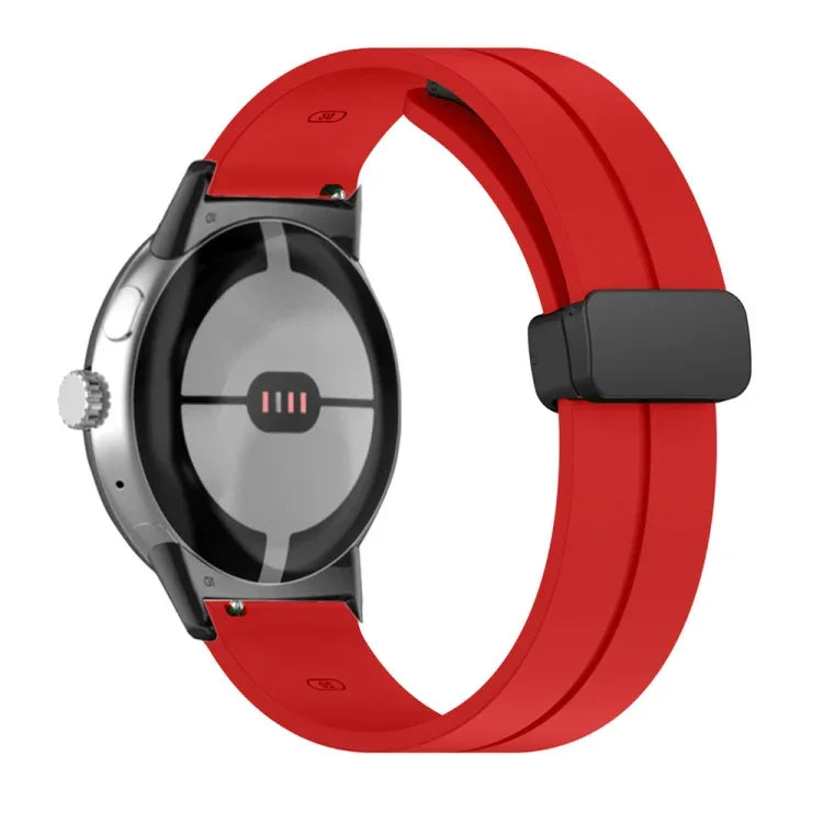 無地折りたたみバックルシリコンウォッチバンド Google Pixel Watch 4 / 3 / 2 / 1 41mm用