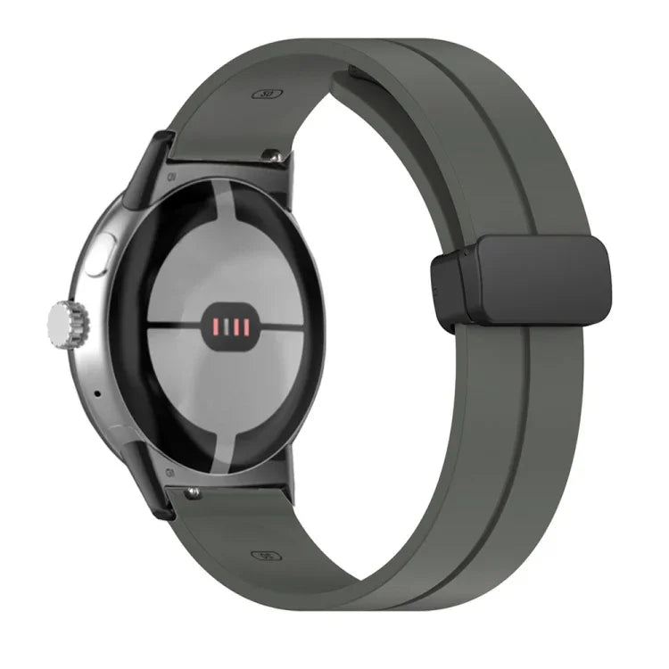 無地折りたたみバックルシリコンウォッチバンド Google Pixel Watch 4 / 3 / 2 / 1 41mm用