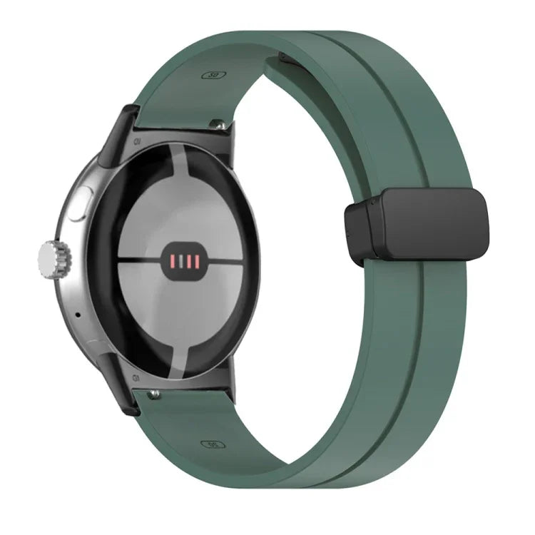 無地折りたたみバックルシリコンウォッチバンド Google Pixel Watch 4 / 3 / 2 / 1 41mm用