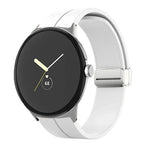 無地折りたたみバックルシリコンウォッチバンド Google Pixel Watch 4 / 3 / 2 / 1 41mm用