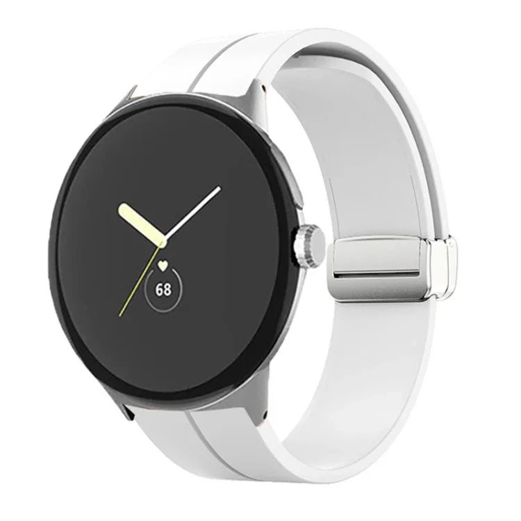 無地折りたたみバックルシリコンウォッチバンド Google Pixel Watch 4 / 3 / 2 / 1 41mm用